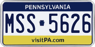 PA license plate MSS5626
