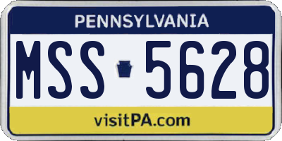 PA license plate MSS5628