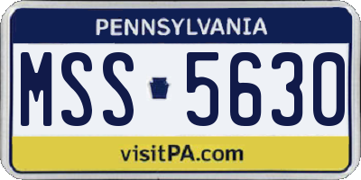 PA license plate MSS5630