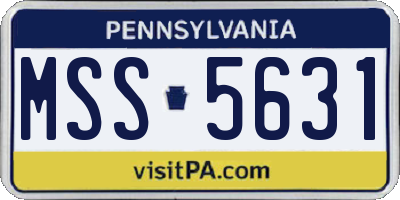 PA license plate MSS5631
