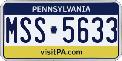 PA license plate MSS5633