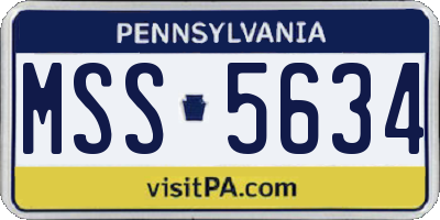 PA license plate MSS5634