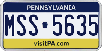 PA license plate MSS5635