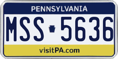 PA license plate MSS5636