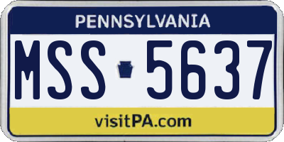 PA license plate MSS5637