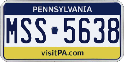 PA license plate MSS5638