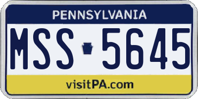 PA license plate MSS5645