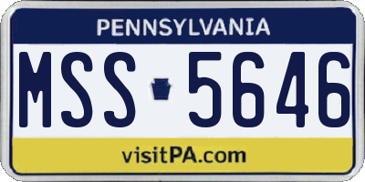 PA license plate MSS5646