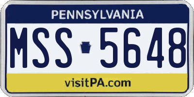 PA license plate MSS5648