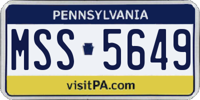 PA license plate MSS5649