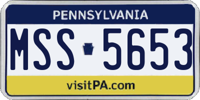 PA license plate MSS5653
