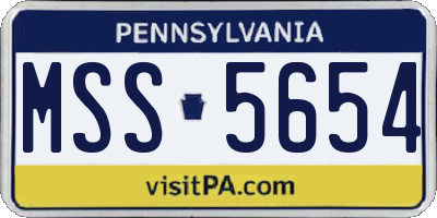 PA license plate MSS5654