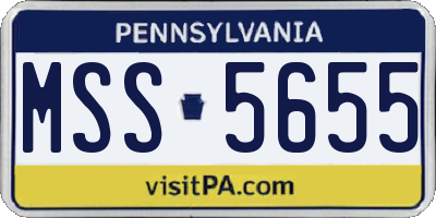 PA license plate MSS5655