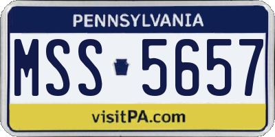 PA license plate MSS5657