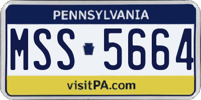PA license plate MSS5664