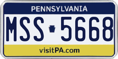 PA license plate MSS5668