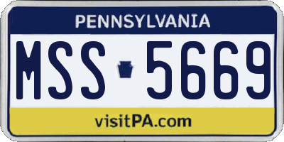PA license plate MSS5669