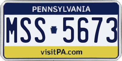 PA license plate MSS5673
