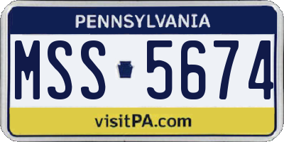 PA license plate MSS5674