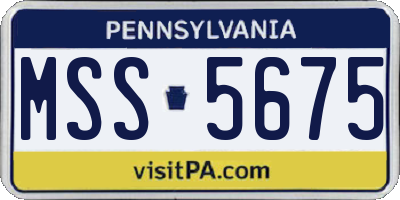 PA license plate MSS5675