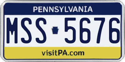 PA license plate MSS5676