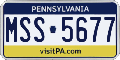 PA license plate MSS5677