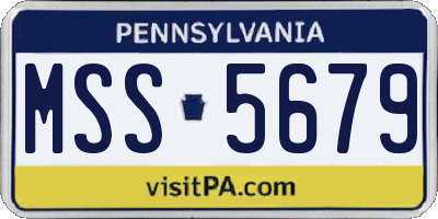 PA license plate MSS5679