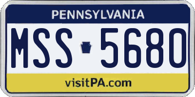 PA license plate MSS5680