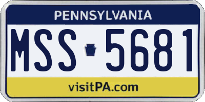 PA license plate MSS5681