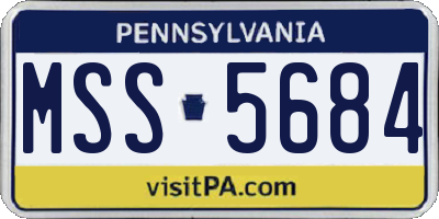PA license plate MSS5684