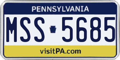 PA license plate MSS5685