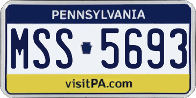 PA license plate MSS5693