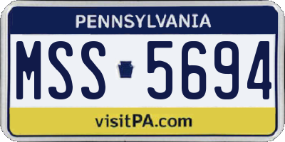 PA license plate MSS5694