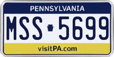PA license plate MSS5699