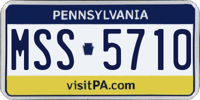 PA license plate MSS5710