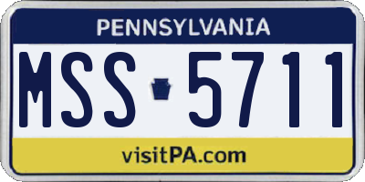PA license plate MSS5711