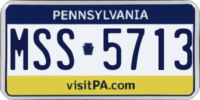 PA license plate MSS5713