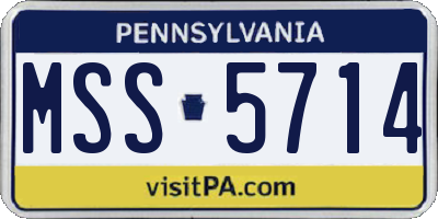 PA license plate MSS5714