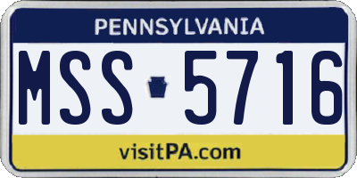 PA license plate MSS5716