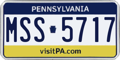 PA license plate MSS5717