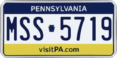 PA license plate MSS5719