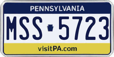 PA license plate MSS5723