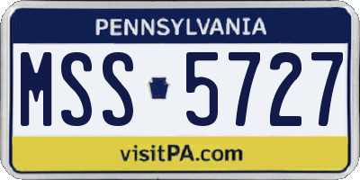PA license plate MSS5727