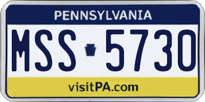 PA license plate MSS5730