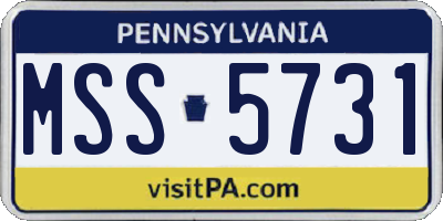 PA license plate MSS5731