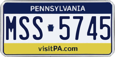 PA license plate MSS5745