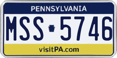 PA license plate MSS5746