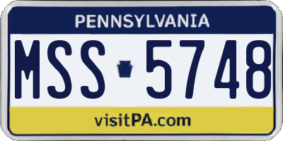 PA license plate MSS5748