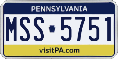 PA license plate MSS5751