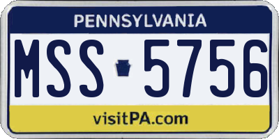 PA license plate MSS5756